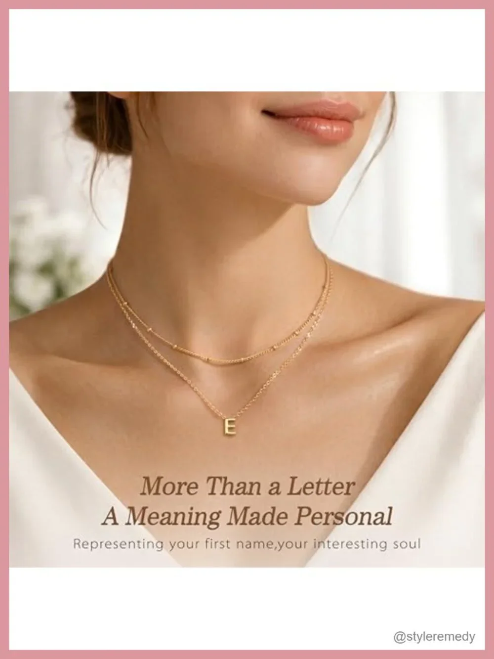 14K Gold Silver Plated Initial Pendant Necklace Set with Letter Charm,